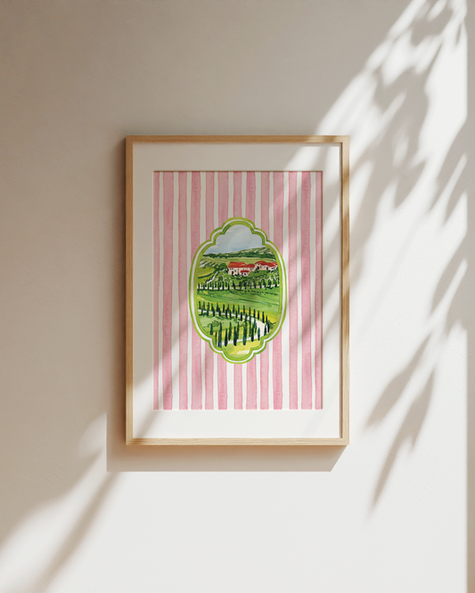 Tuscany Postcard Art Print